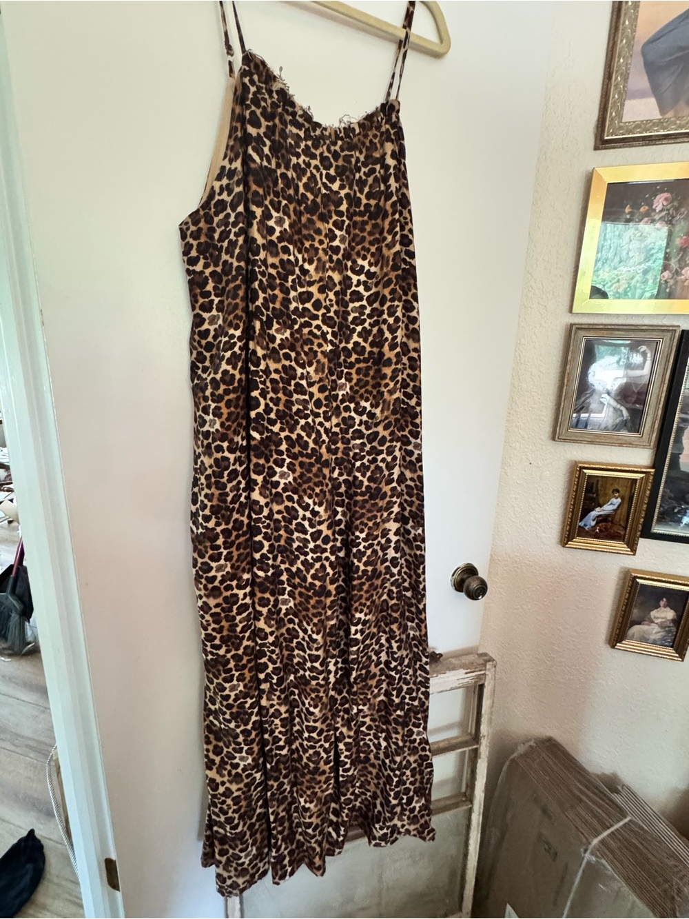 SoMe Leopard Print Jumpsuit - Spaghetti Straps XL
